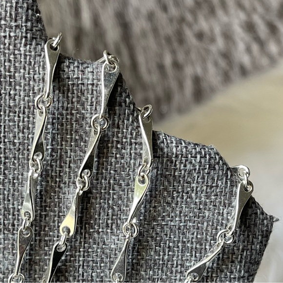 GIVENCHY |Small Bar Link Chain Silver Tone Multi-Strand 16" Long Necklace - Picture 5 of 16